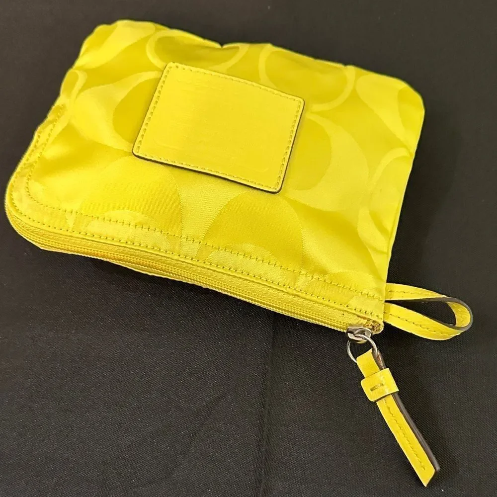 Coach Vibrant Yellow Logo Pouch